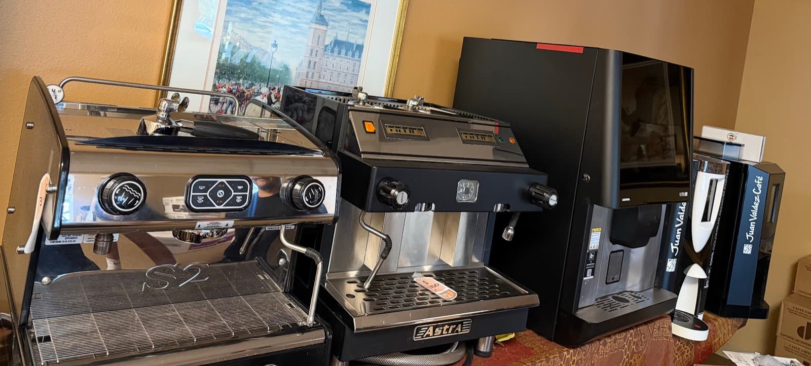 Commercial espresso machines lineup — Aroma Coffee Service