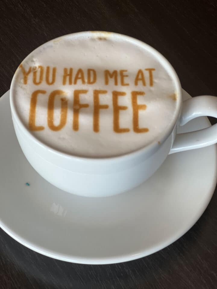 coffee delivery services in sw florida Cappacinno with a writing